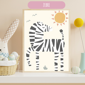 Affiches Animaux De La Savane - Poster Pour Chambre bébé