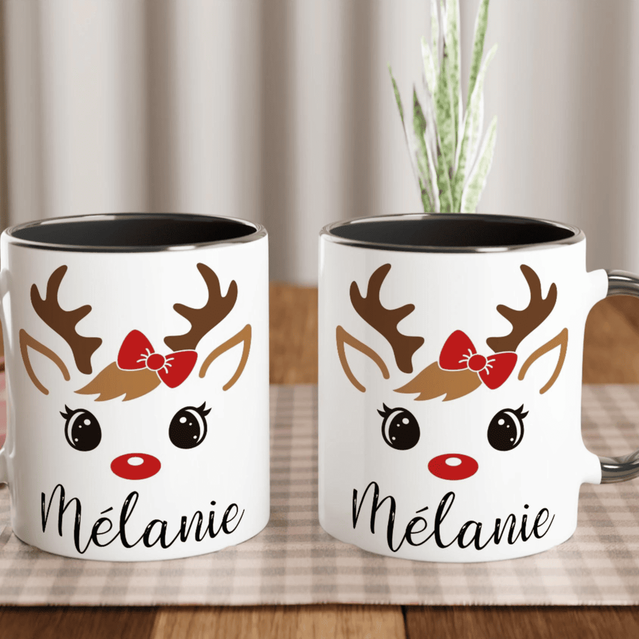 Mug Noël Renne Personnalisé pour Enfant avec Prénom – Cadeau Parfait