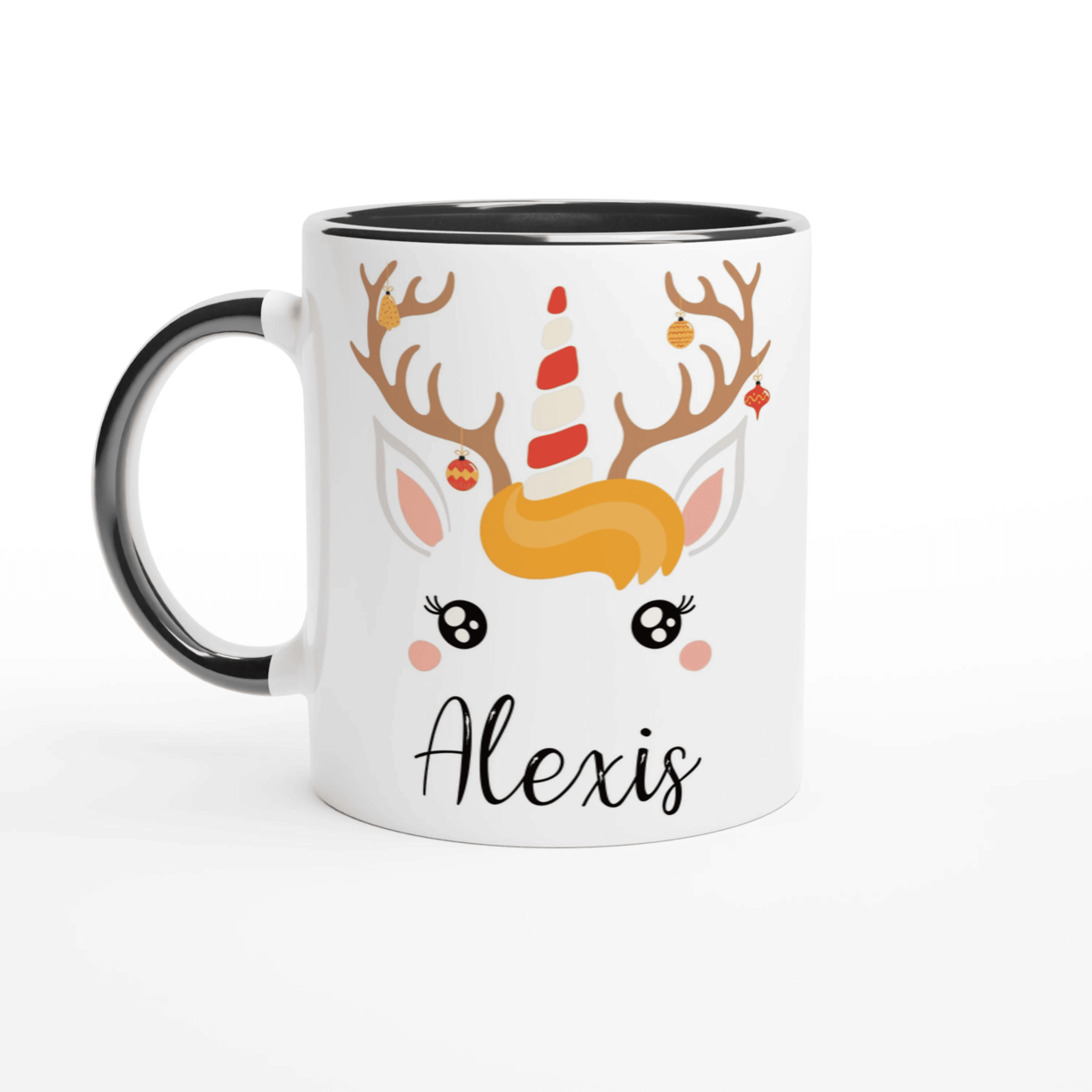 Mug Noël Licorne Renne Personnalisé pour Enfant avec Prénom