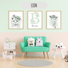 Affiches Animaux de la Jungle Vert Sauge Pastel Personnalisables