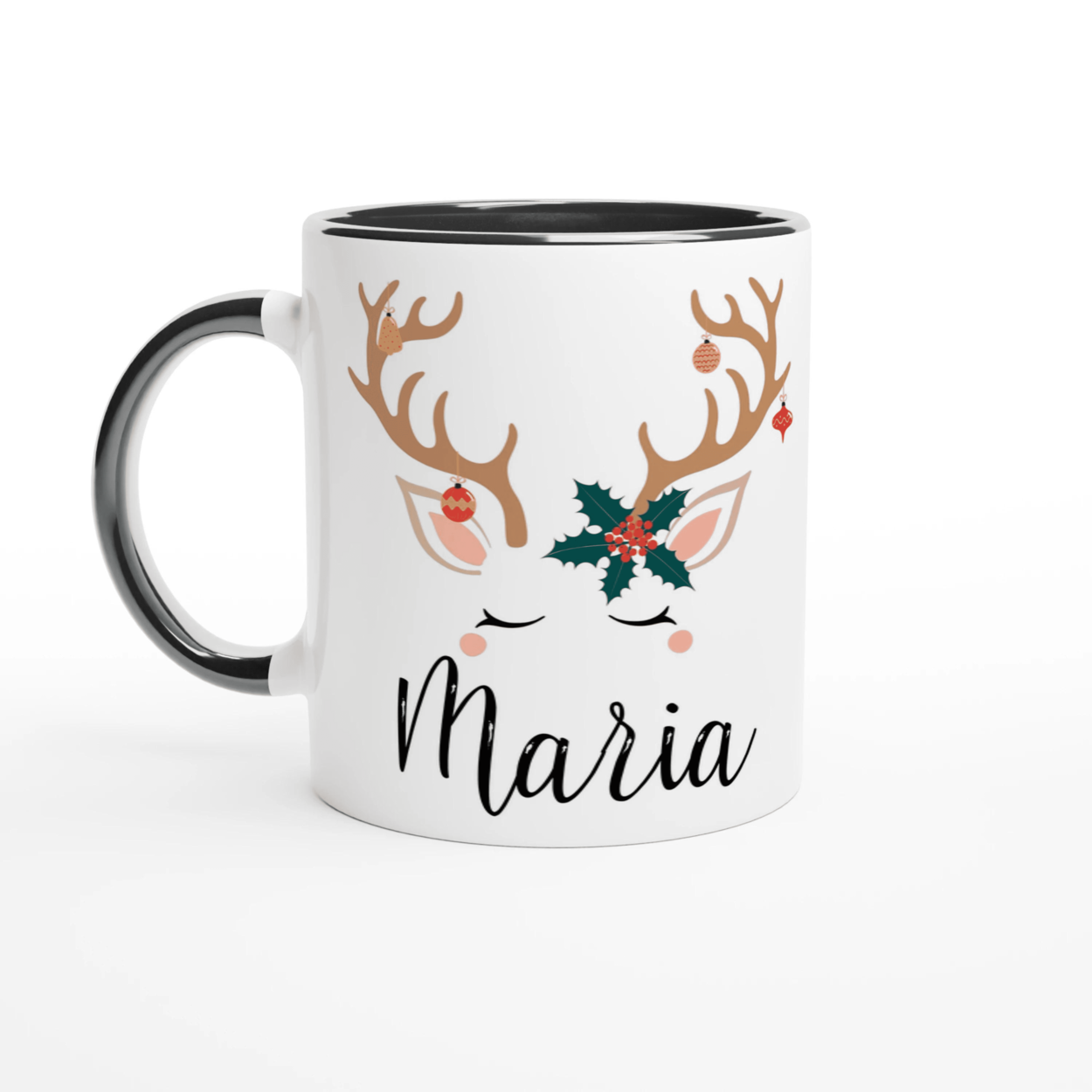 Mug Renne de Noël Personnalisé avec Prénom – Cadeau Unique pour les Fêtes