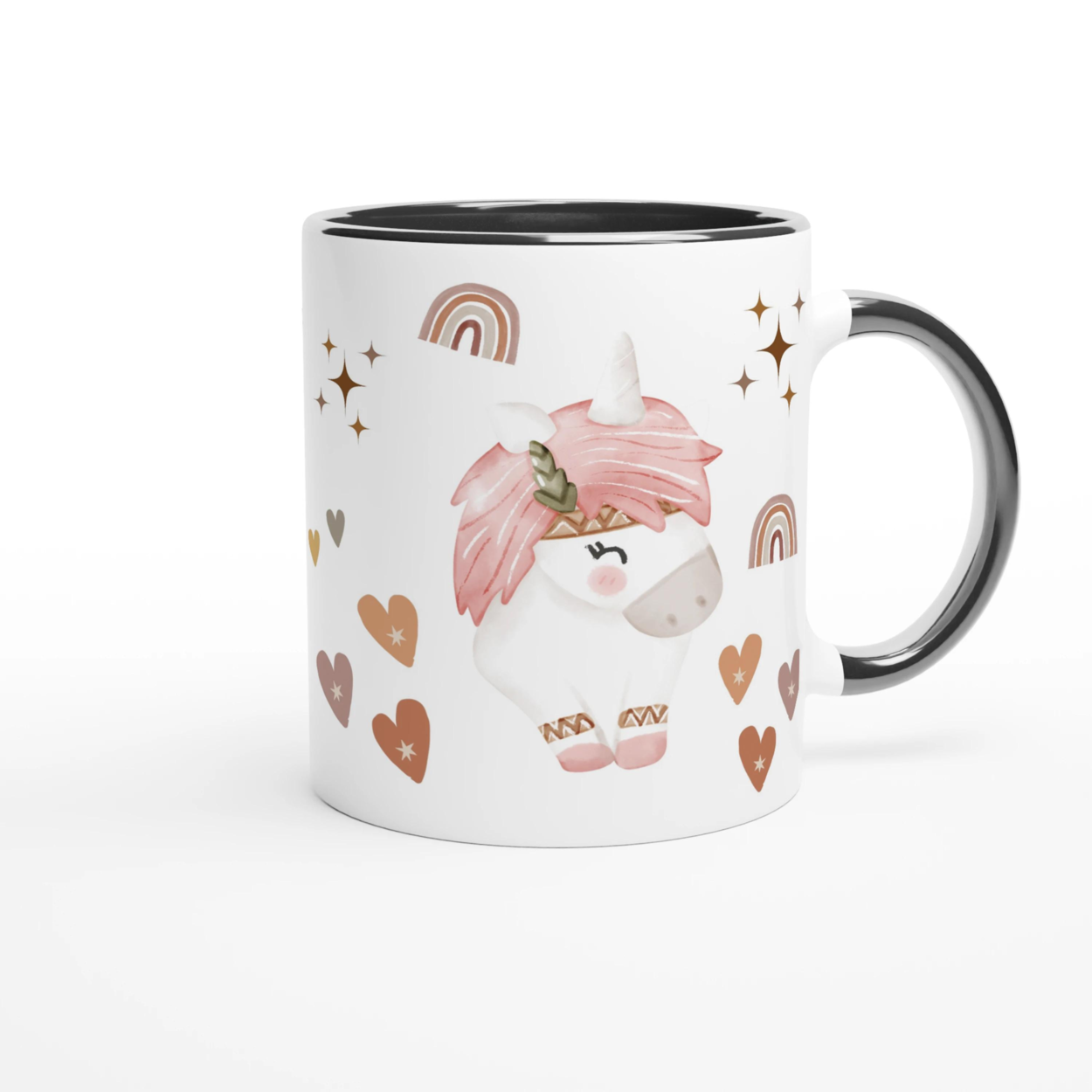 Mug licorne boho chic personnalisé pour enfants