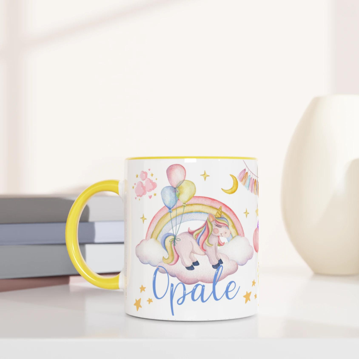 Mug Licorne Personnalisé avec Prénom - Rêve Arc-en-ciel