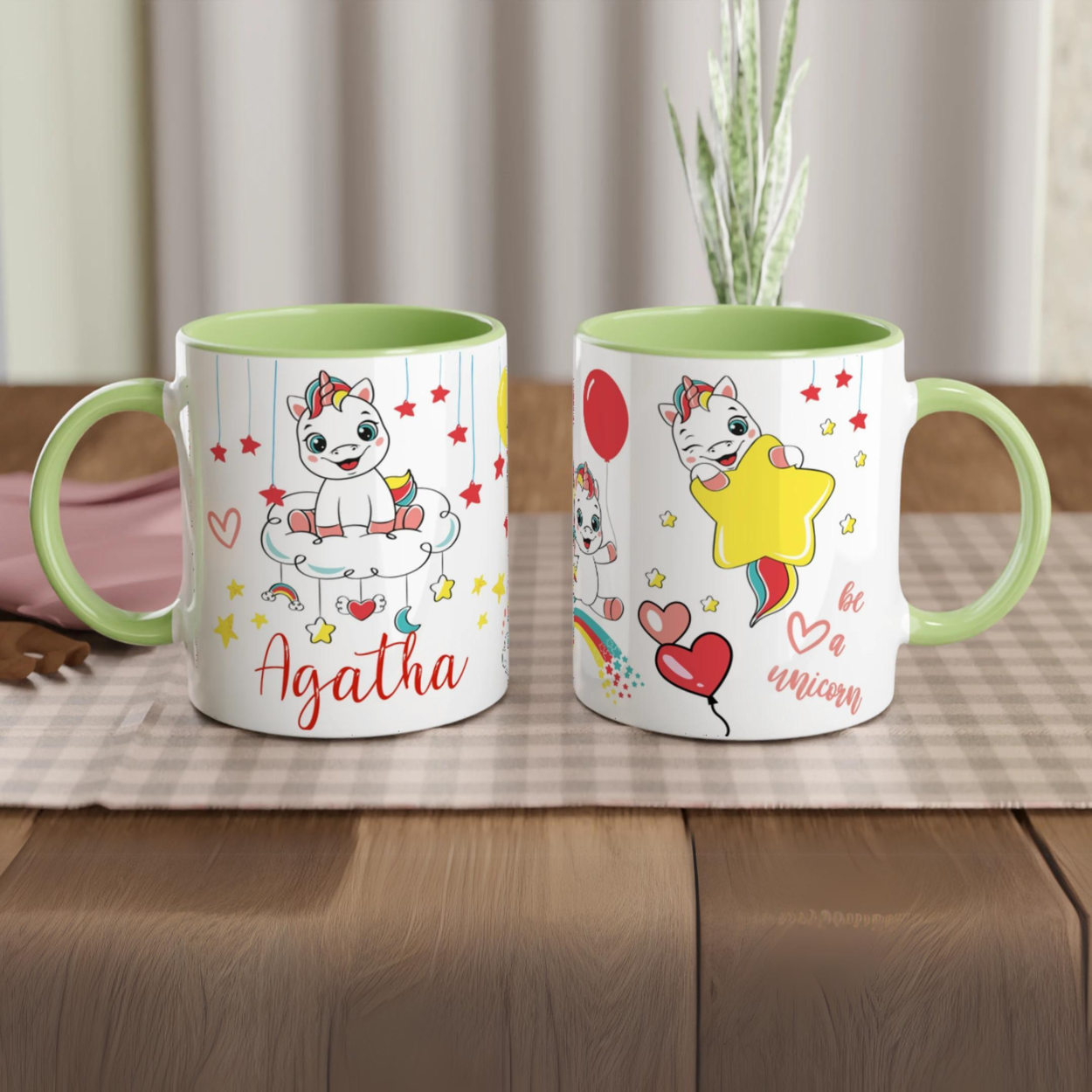 Mug Licorne Personnalisé avec Prénom - Cadeau féerique pour enfants