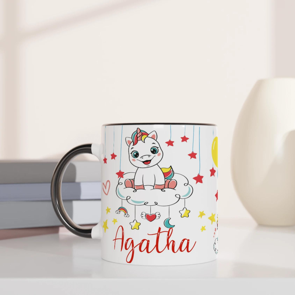 Mug Licorne Personnalisé avec Prénom - Cadeau féerique pour enfants