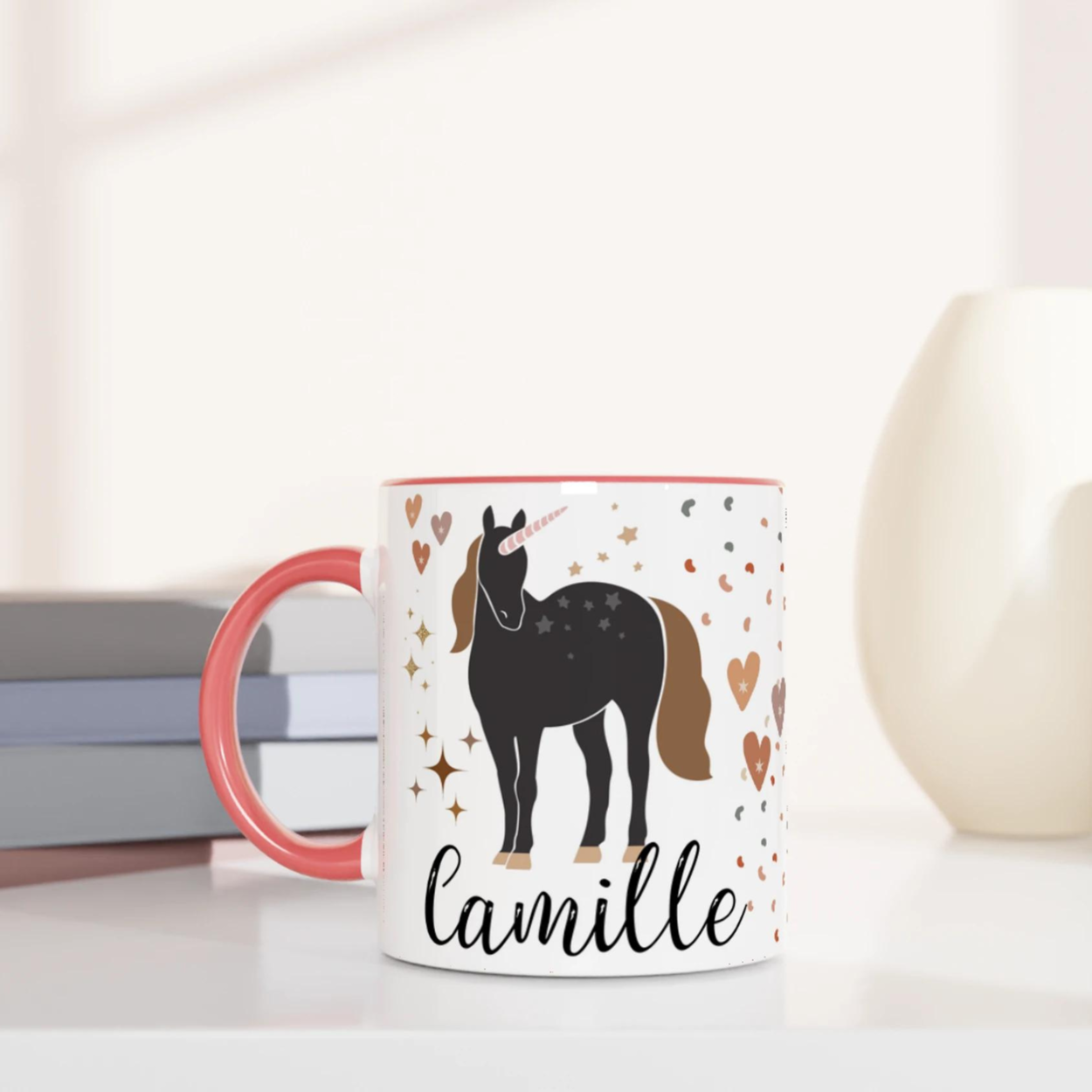 Mug licorne personnalisé pour enfants – Cadeau féérique avec prénom