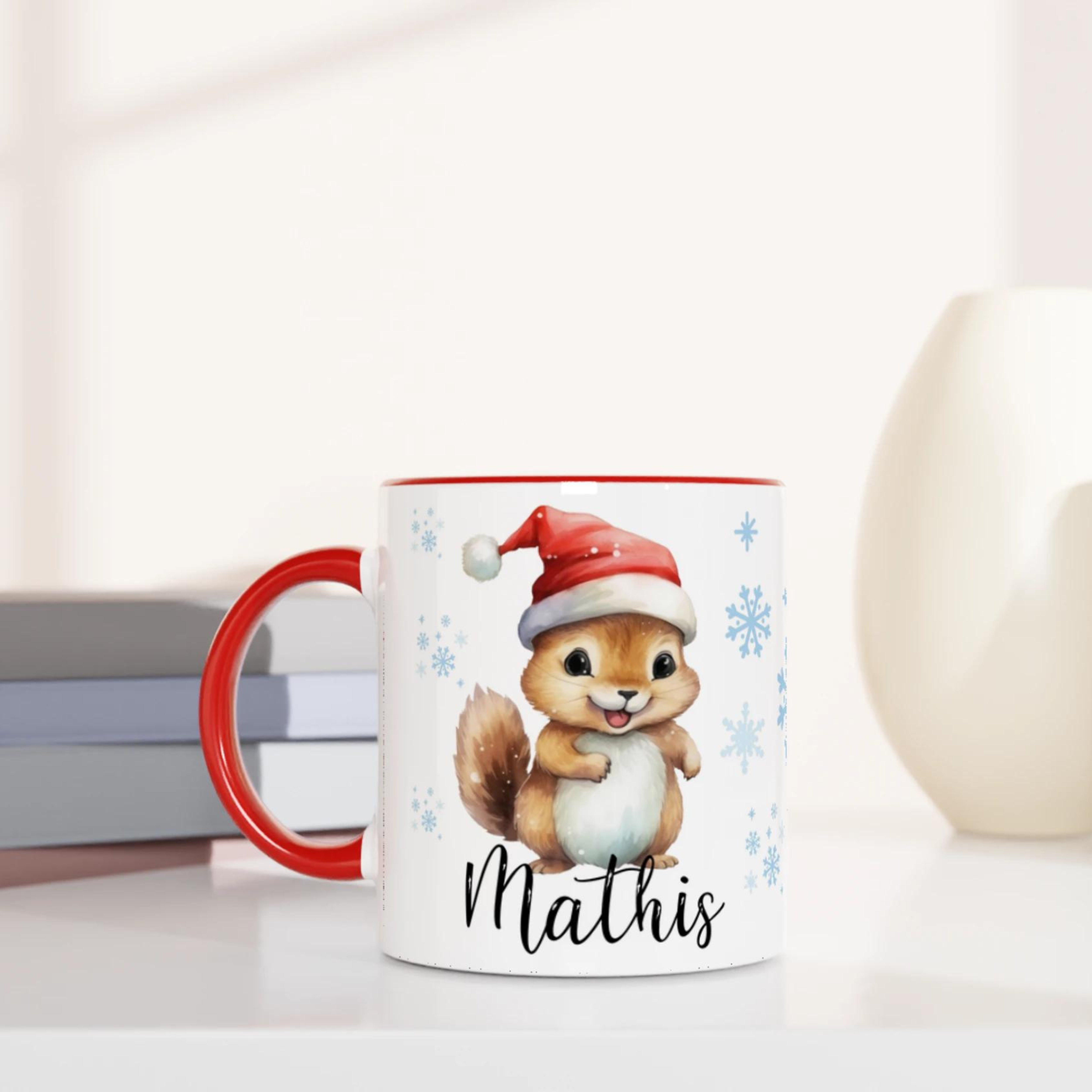 Mug personnalisé Écureuil de Noël pour Enfants