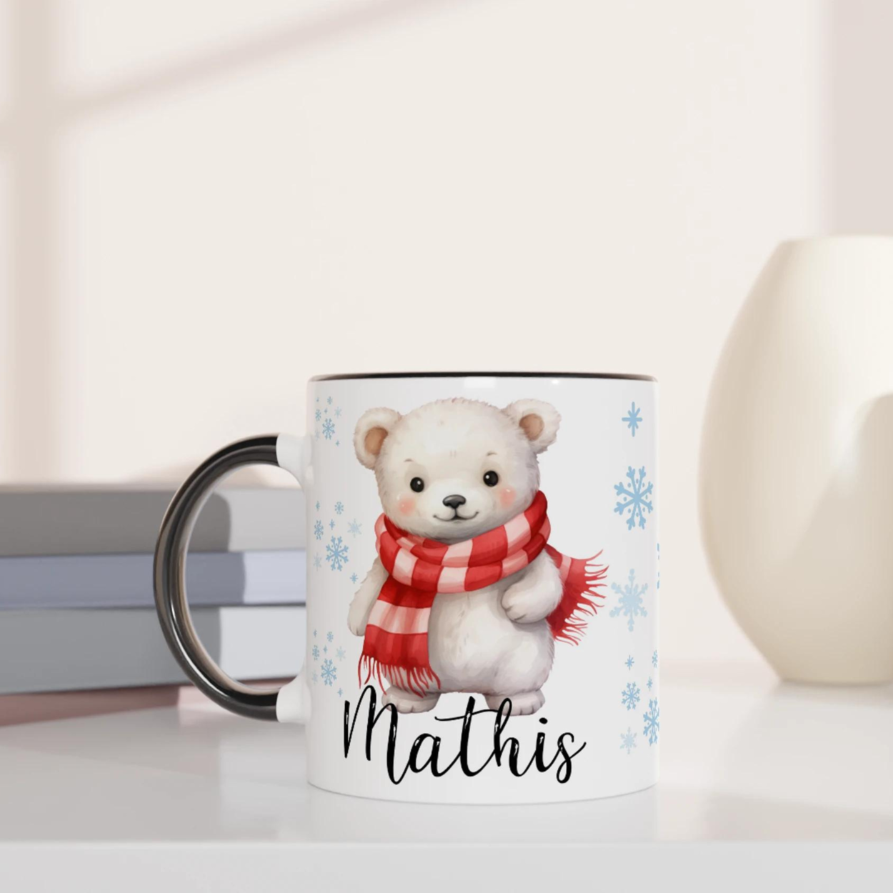 Mug personnalisé Ours Polaire Noël pour Enfants