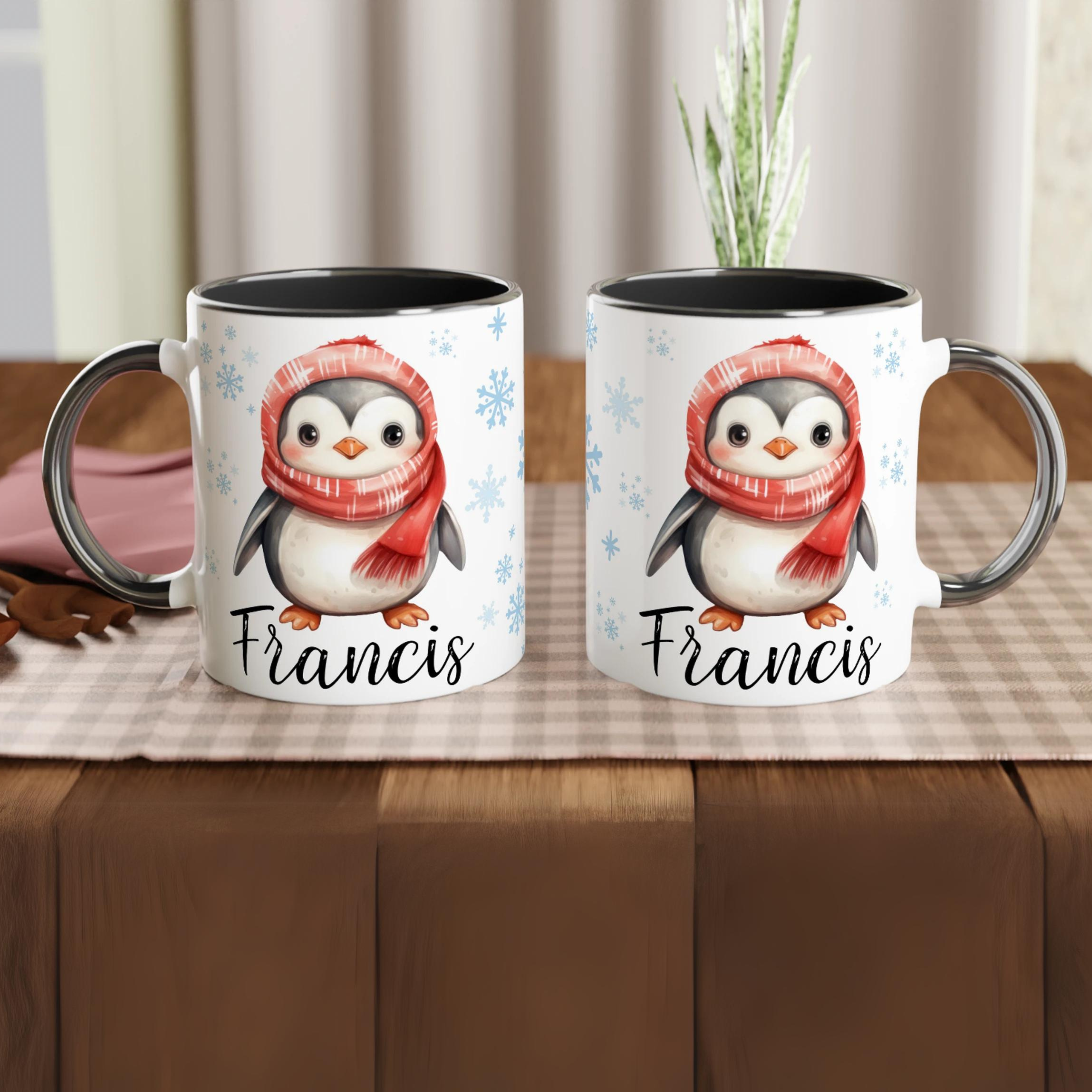 Mug personnalisé Pingouin Noël pour Enfants