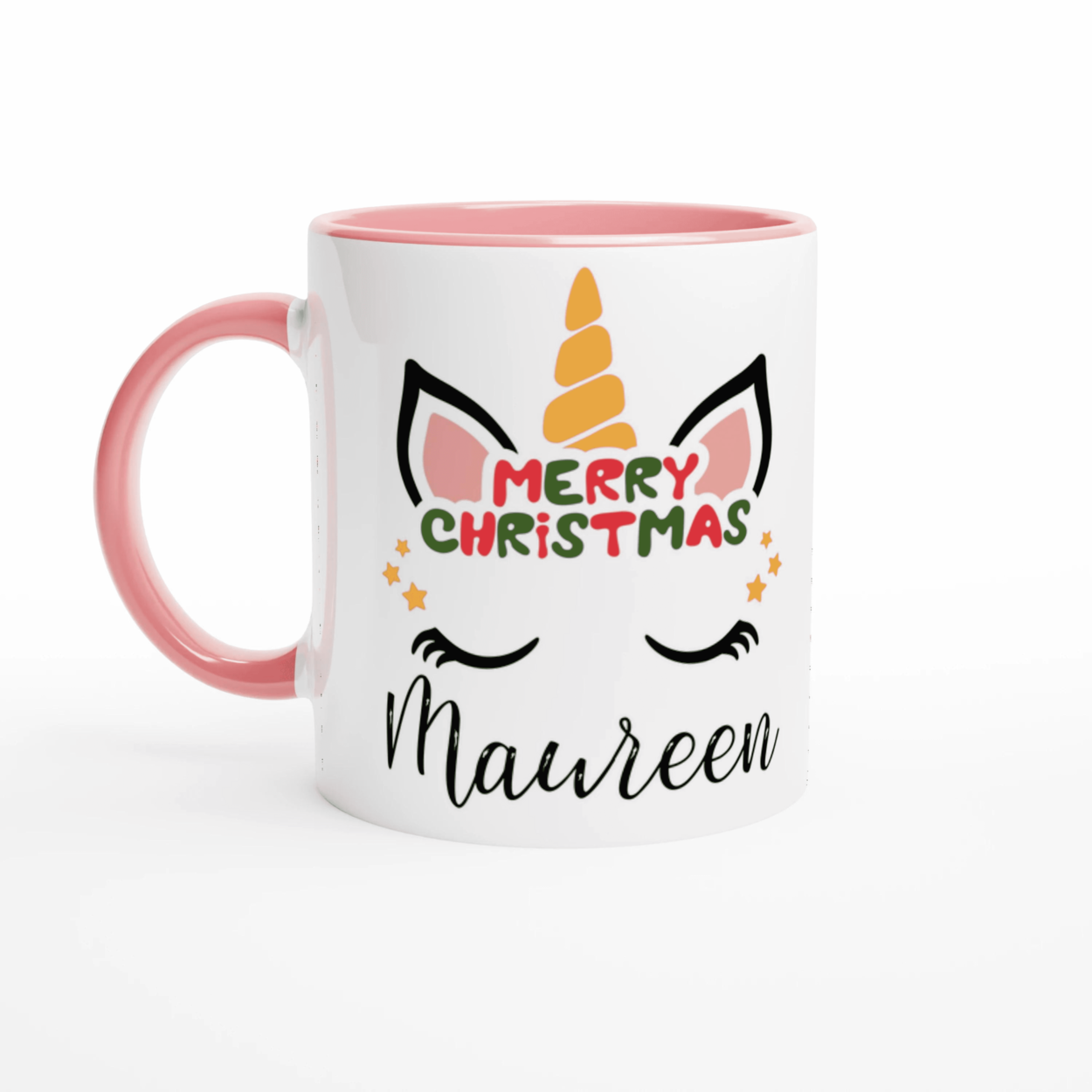 Mug Licorne Noël Personnalisé avec Prénom - Cadeau Magique pour Fêtes