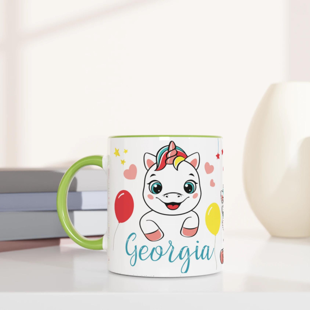 Mug personnalisé avec licorne et prénom – Cadeau féerique pour enfants