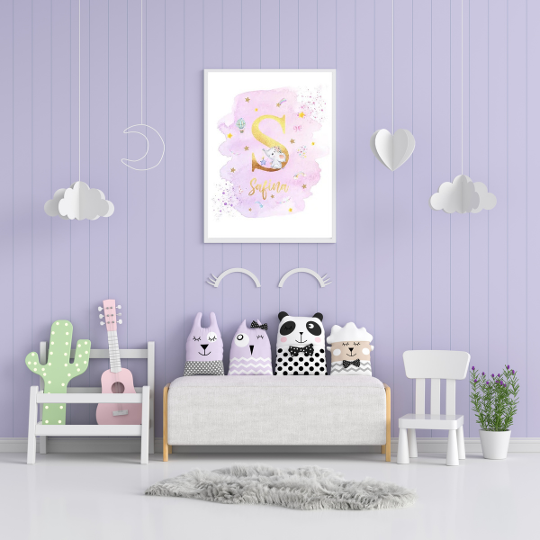 Affiches personnalisées éléphant – Déco arc-en-ciel chambre enfant