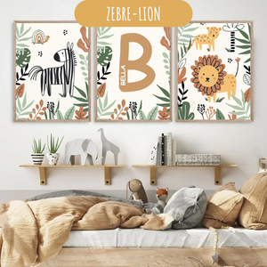 Affiches Personnalisées – Thème Jungle & Animaux pour chambre enfant