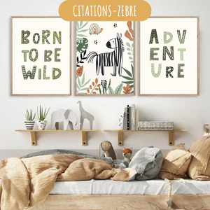 Affiches Personnalisées – Thème Jungle & Animaux pour chambre enfant