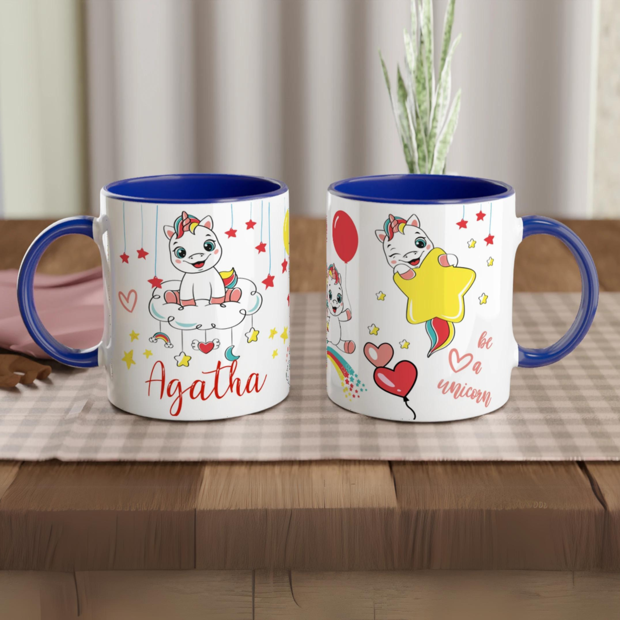 Mug Licorne Personnalisé avec Prénom - Cadeau féerique pour enfants