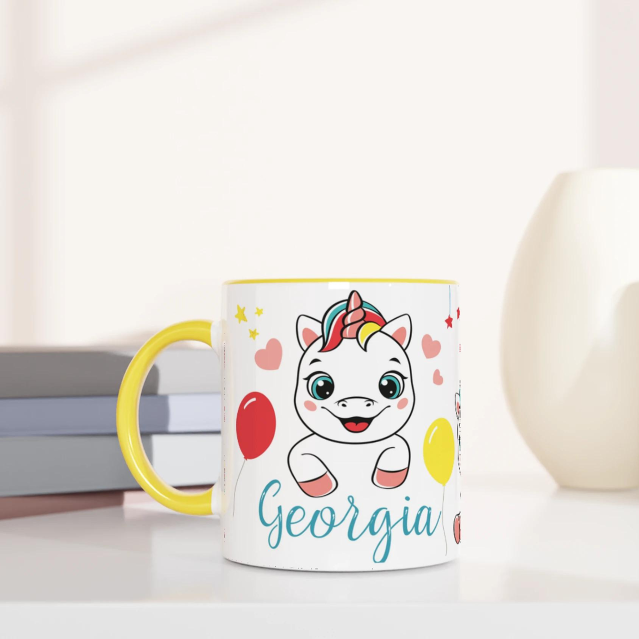 Mug personnalisé avec licorne et prénom – Cadeau féerique pour enfants