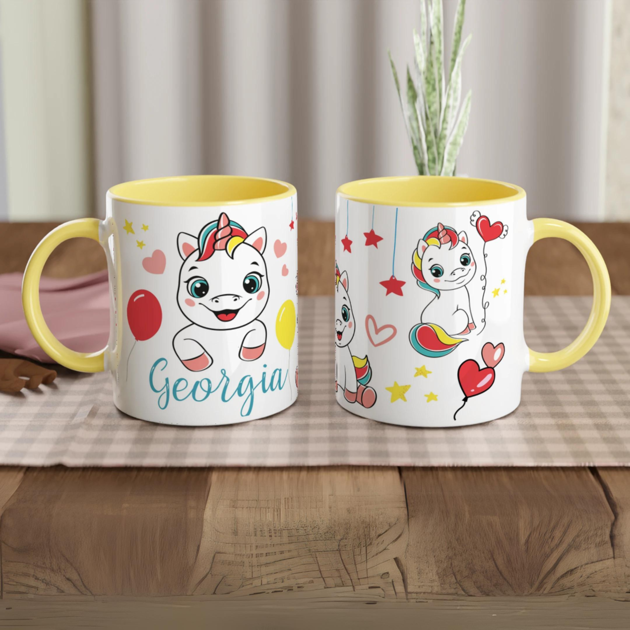 Mug personnalisé avec licorne et prénom – Cadeau féerique pour enfants