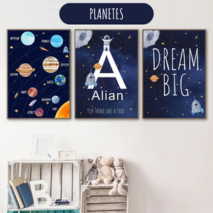 Affiches éducatives personnalisées espace – Décoration chambre enfant