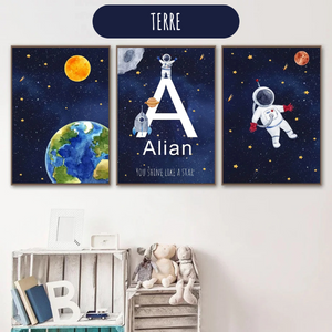 Affiches éducatives personnalisées espace – Décoration chambre enfant