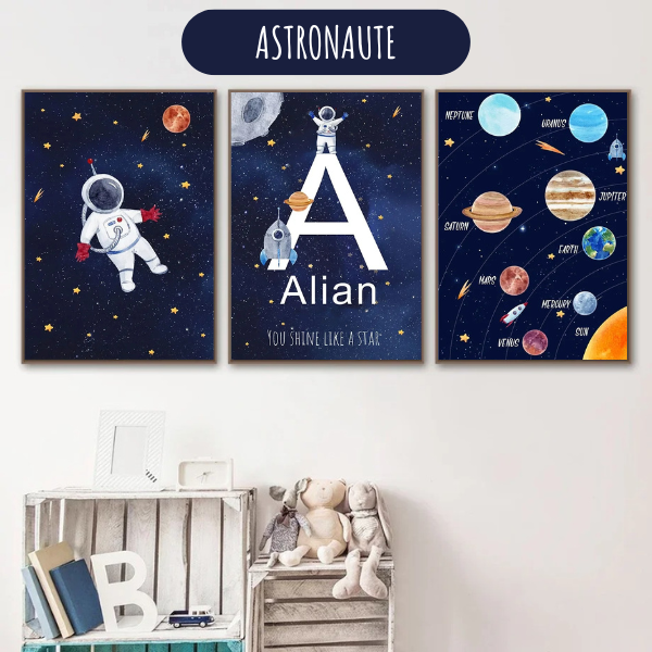 Affiches éducatives personnalisées espace – Décoration chambre enfant