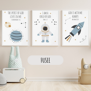 Décoration murale enfant – Fusée et Planètes 🚀