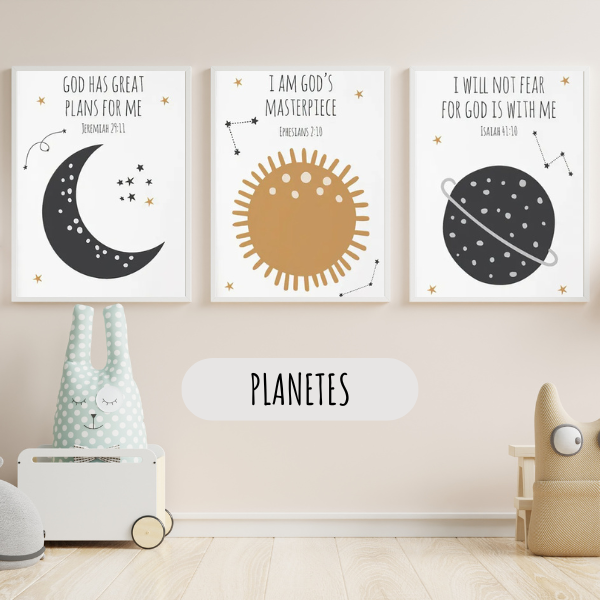 Décoration murale enfant – Fusée et Planètes 🚀