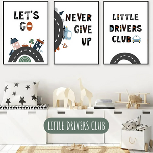 Affiches personnalisées chambre enfant - Véhicules et alphabet 🚗📚