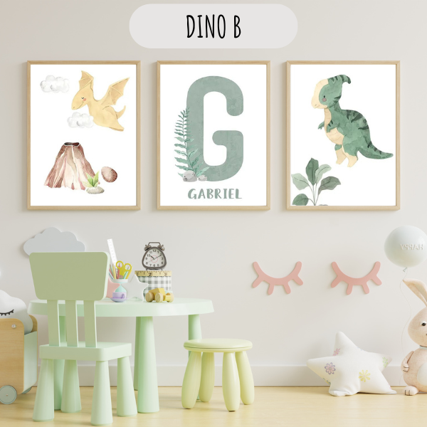 Déco chambre enfant dinosaures personnalisée 🦕🌿