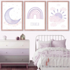 Déco murale personnalisée arc-en-ciel pour chambre enfant 🌙✨