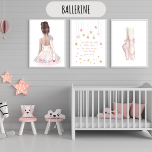 Décoration murale thème ballerine pour chambre d'enfant