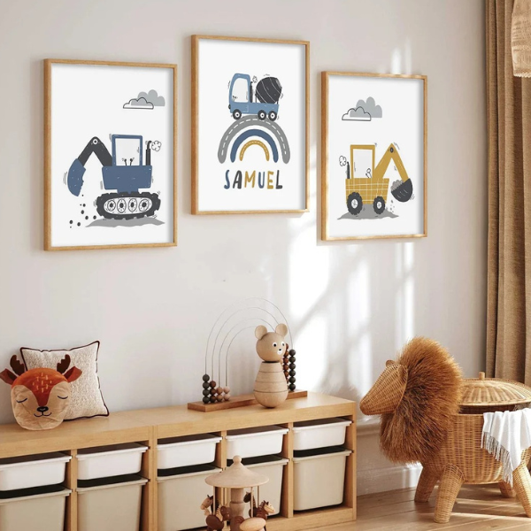 Affiches Chantier Personnalisées – Cadeau Garçon et Déco Chambre Bébé