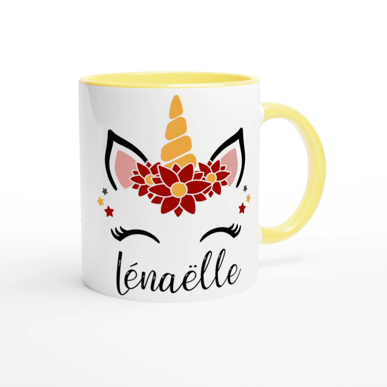 Mug Licorne de Noël Personnalisé avec Prénom – Cadeau Magique et Festif