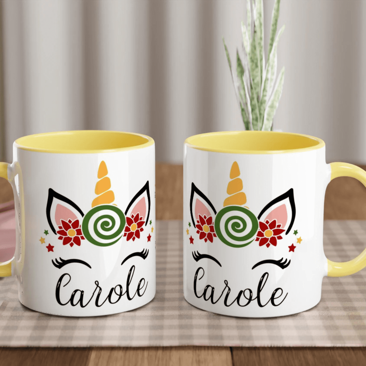 Tasse personnalisée Licorne Noël - Parfaite pour des fêtes magiques