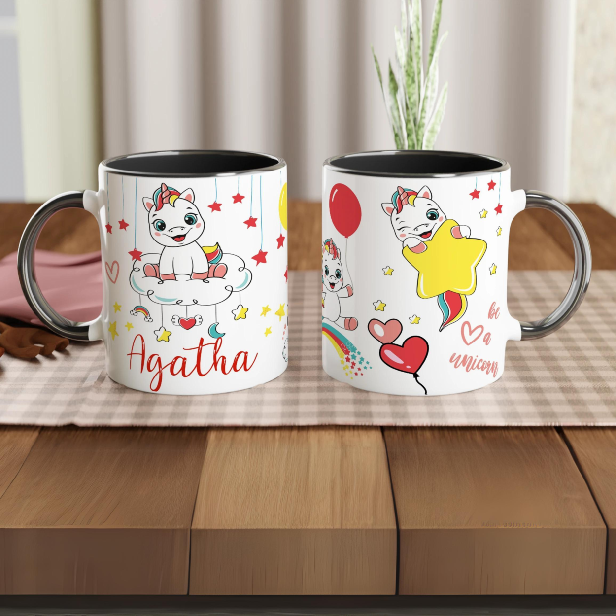 Mug Licorne Personnalisé avec Prénom - Cadeau féerique pour enfants