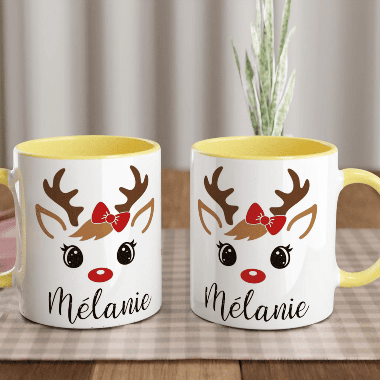 Mug Noël Renne Personnalisé pour Enfant avec Prénom – Cadeau Parfait