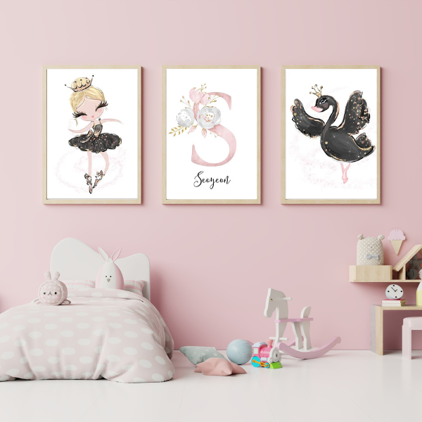 Affiches Ballerine personnalisées – Déco élégante chambre fille 🎀