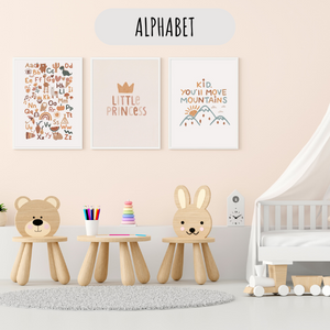 Affiches Déco Bébé Fille Arc-en-Ciel et Lama – Style Bohème 🌈