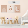 Affiches Déco Bébé Fille Arc-en-Ciel et Lama – Style Bohème 🌈