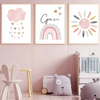 Affiches personnalisées arc-en-ciel pour chambre bébé