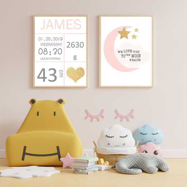 Affiches Naissance Personnalisées – Déco Unique Chambre Bébé ✨