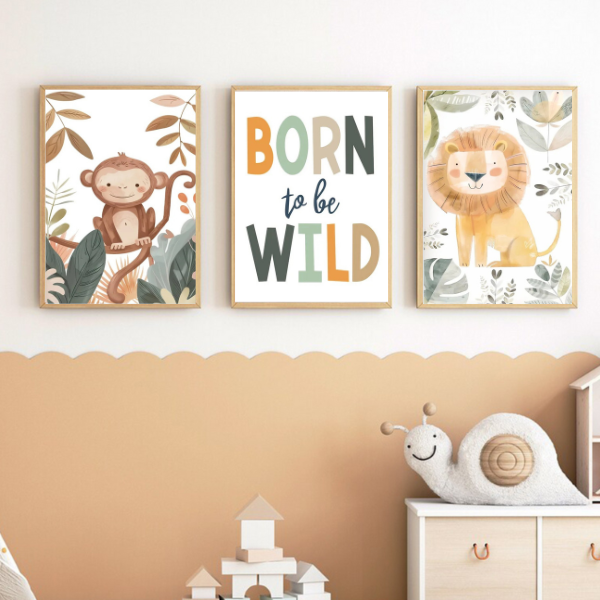 Affiches Animaux Safari - Décoration Chambre Bébé et Enfant