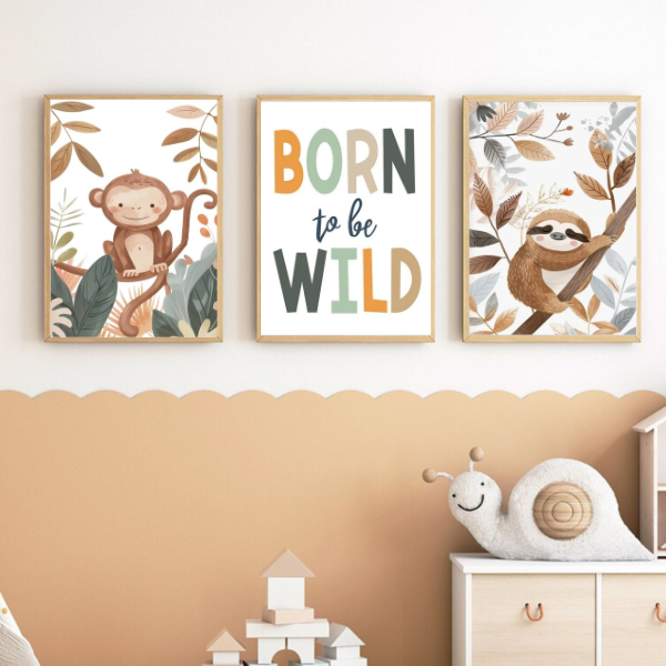 Affiches Animaux Safari - Décoration Chambre Bébé et Enfant