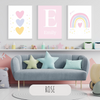 Affiches Fille Arc-en-Ciel et Initiale – Déco Chambre Bébé 🌈