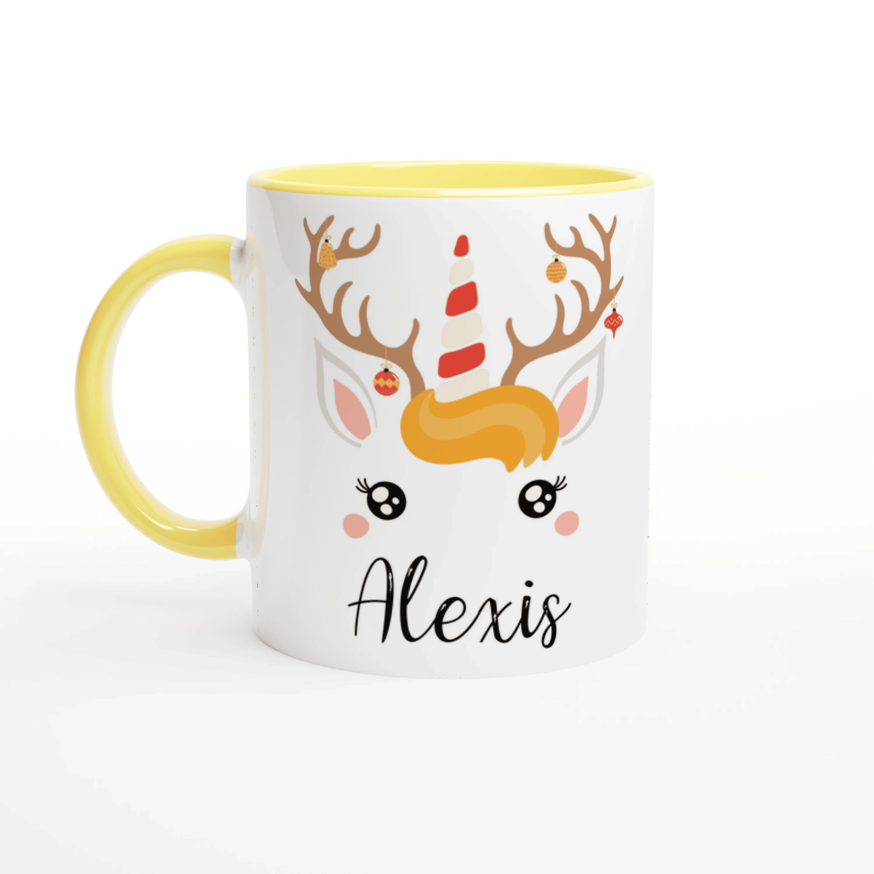 Mug Noël Licorne Renne Personnalisé pour Enfant avec Prénom