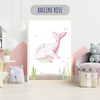 Déco chambre bébé fille tendre - Affiches animaux marins roses