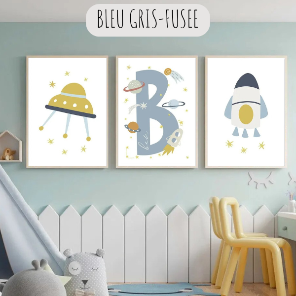 Affiches personnalisées Espace – Déco chambre enfant avec fusées