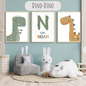 Affiches personnalisées dinosaures pour chambre d’enfant 🦕✨