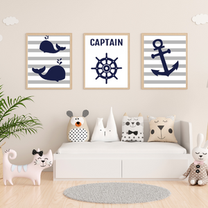 Affiches Nautiques Chambre Enfant - Déco Marine Bébé 🐚⚓