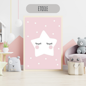 Affiches Décoratives pour Chambre Bébé - Affiches Déco Roses et Grises