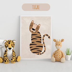 Affiches Décoratives Animaux Safari pour Chambre Enfant et Bébé